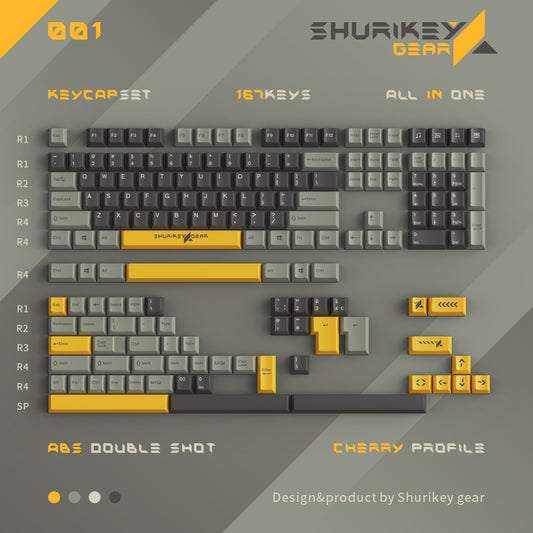 Shurikey Gear 键帽套装 167 键樱桃型双色 ABS 适合 MX Switch